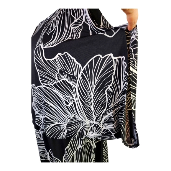MiXT by Heidi Weisel Black White Floral Blouson Dress 18W Plus Size - Picture 3 of 11